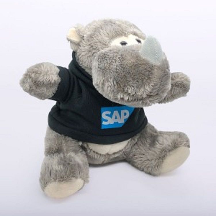 Custom Stuffed Animal Rhino Plush Toys Soft Grey Rhinoceros Toys