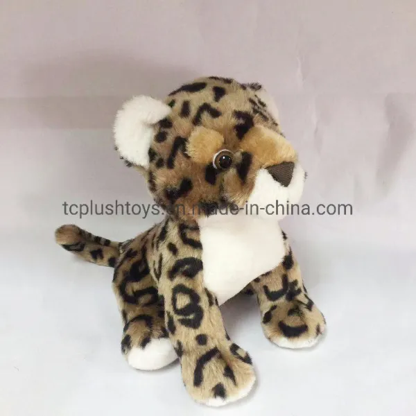 Custom Stuffed Animal Toys Jungle Sitting Leopard Plush Toys