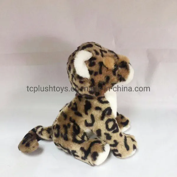 Custom Stuffed Animal Toys Jungle Sitting Leopard Plush Toys