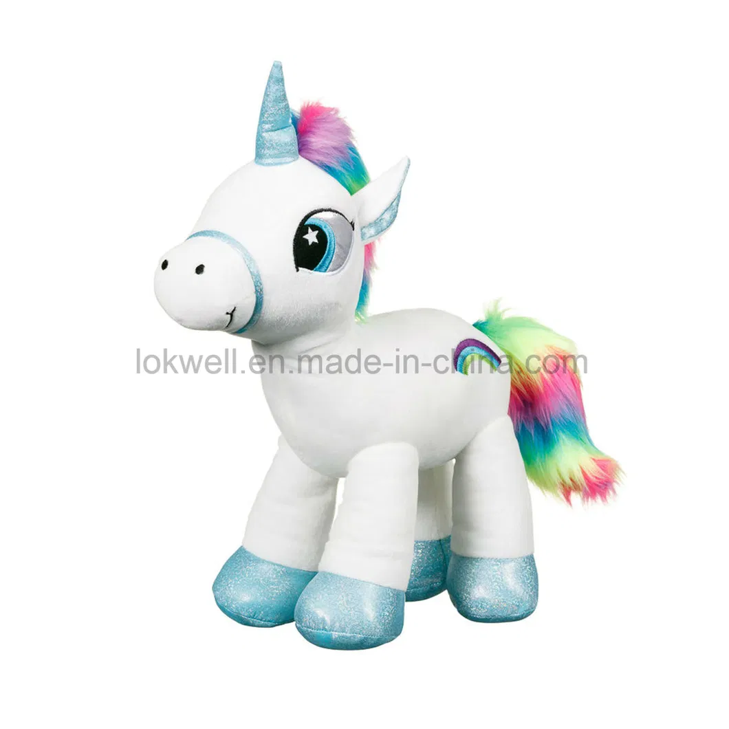Custom Super Soft Plush Blue Pony Animal Toy