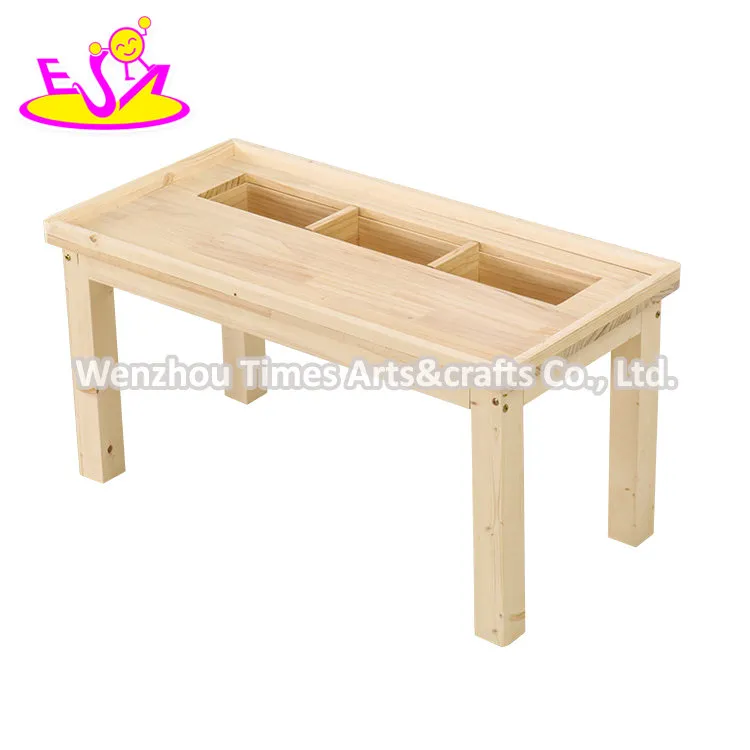 Customize Kids Wooden Building Block Learning Table with Storage W08g293