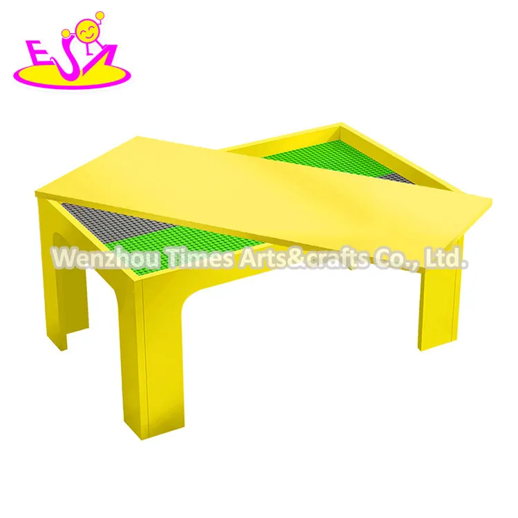 Customize Kids Wooden Building Block Learning Table with Storage W08g293