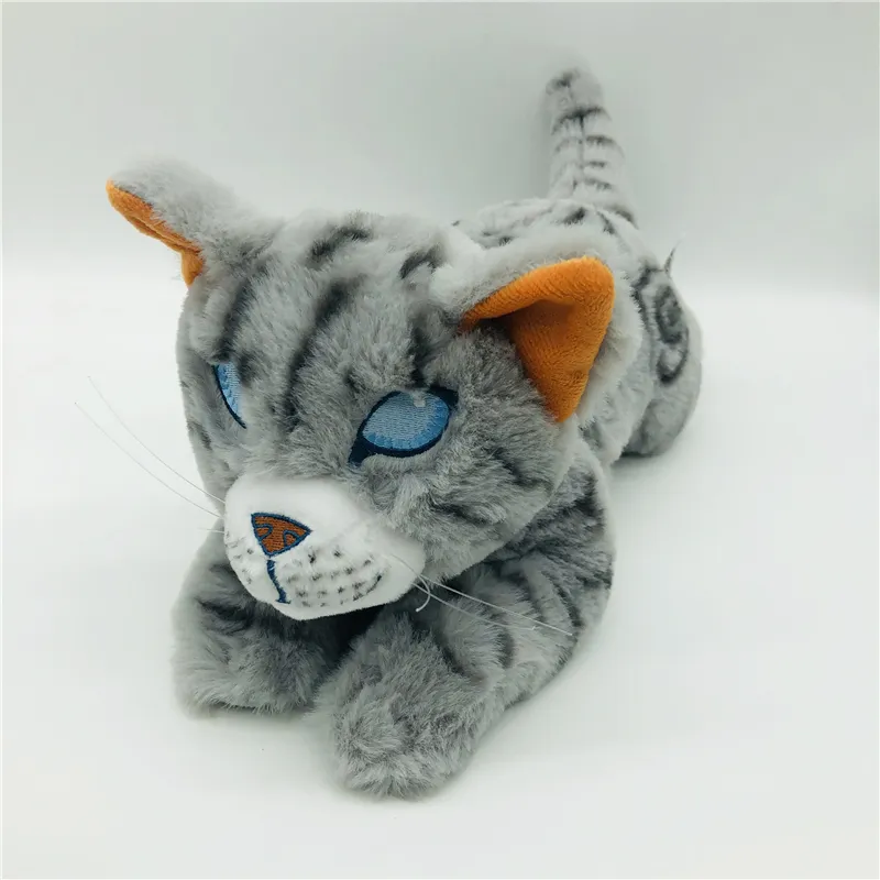 Customized Kawaii Soft Anime Cat Stuffed Animal Cat Toy Realistic Lying Cat Doll Plush Cat Gray Toy