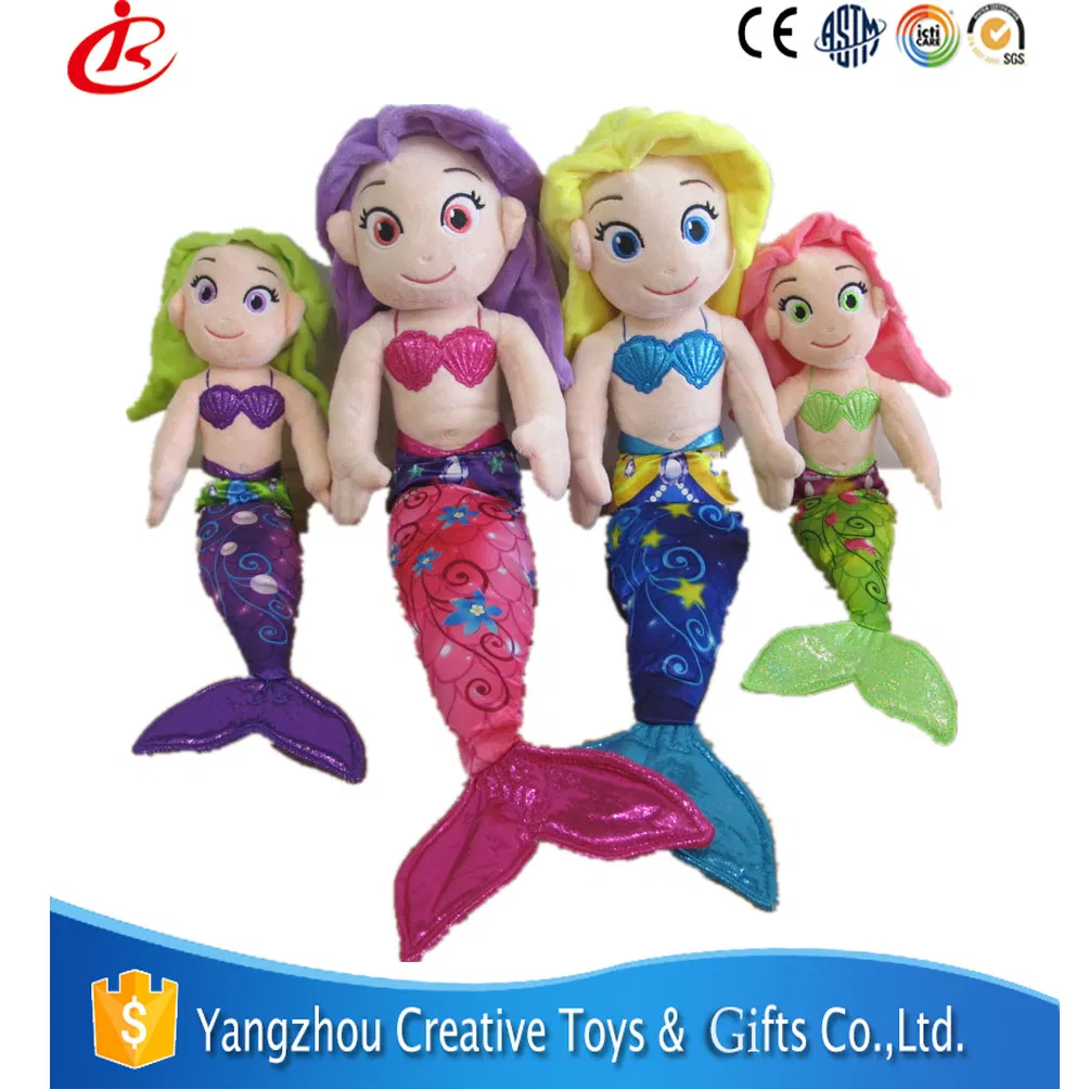 Cute Mermaid Plush Toys in Various Colors for Children