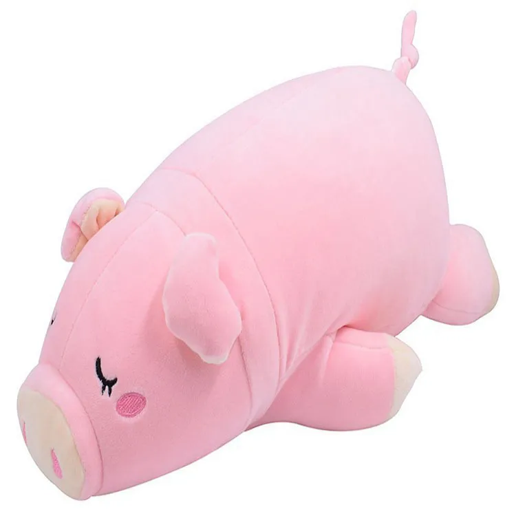 Cute Plush Toy Lying Animal Pink Pig Sofa Cushion Sleeping Pillow