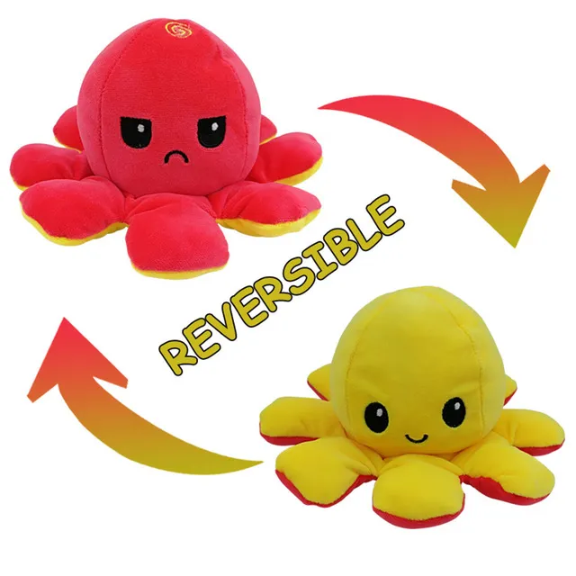 Cute Reversible Cat Kids Plushie Octopus Plush Animals Unicorn Double-Sided Flip Doll Cute Toys