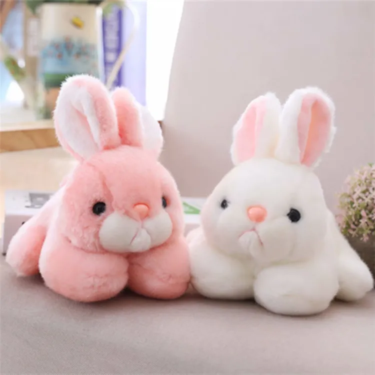 Cute Simulation Lying Rabbit Little White Rabbit Doll Plush Toy