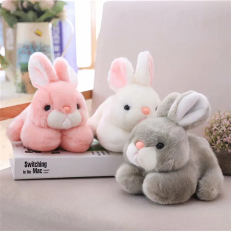 Cute Simulation Lying Rabbit Little White Rabbit Doll Plush Toy