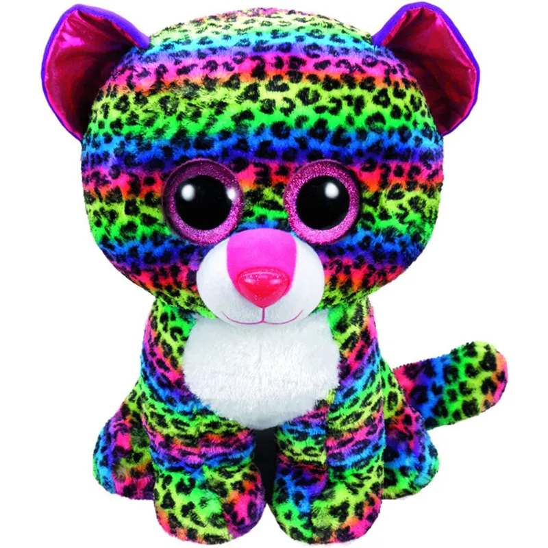Cute Soft Stuffed Plush Baby Animal Toy Dotty The Rainbow Leopard Size 40cm