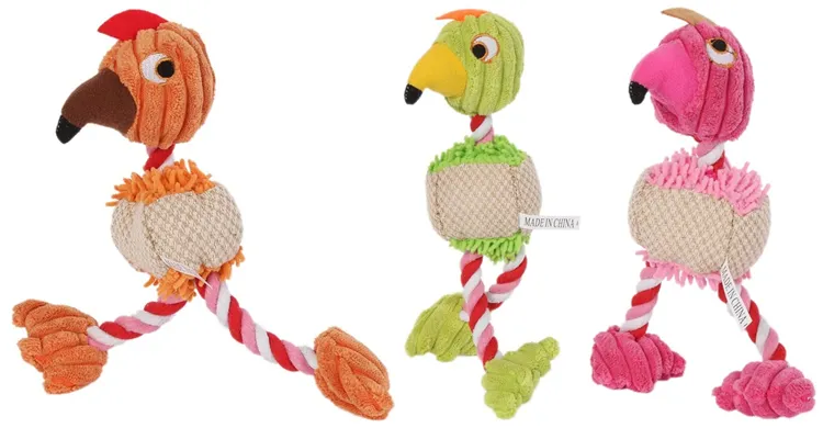 Dog Chew Soft Plush Donut Shaped Squeaking Sound Pet Toy