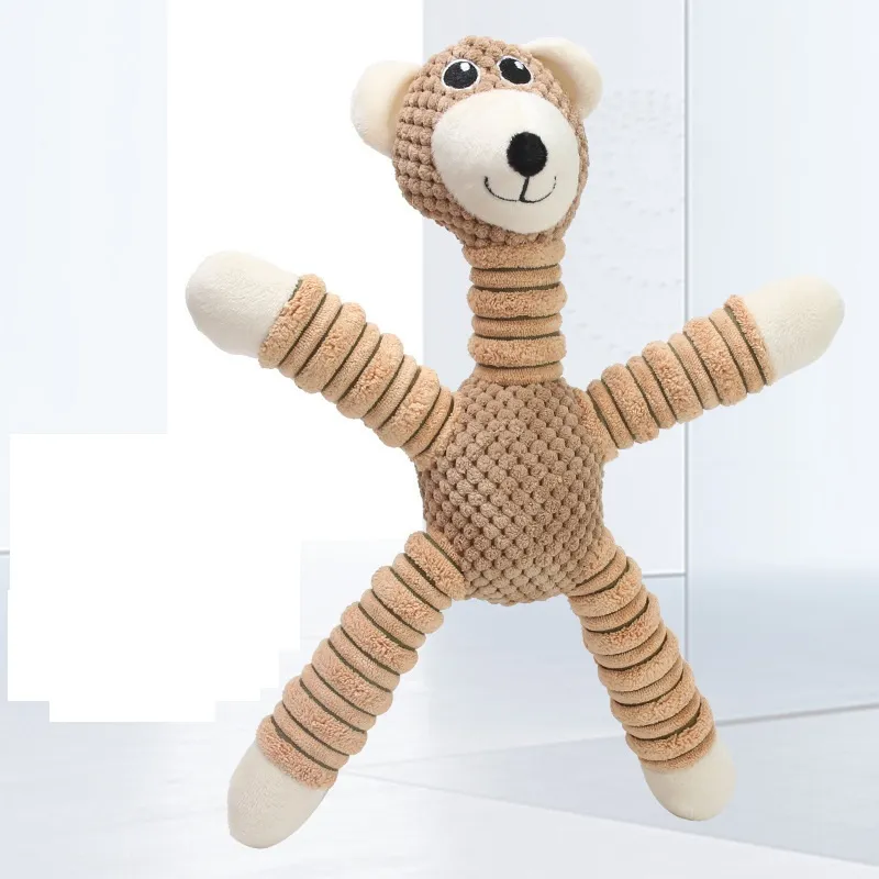 Dog Toy Teeth Grinding Sound Bite Resistant Plush Vent Boredom Belly Corn Velvet Elephant Bear Pig