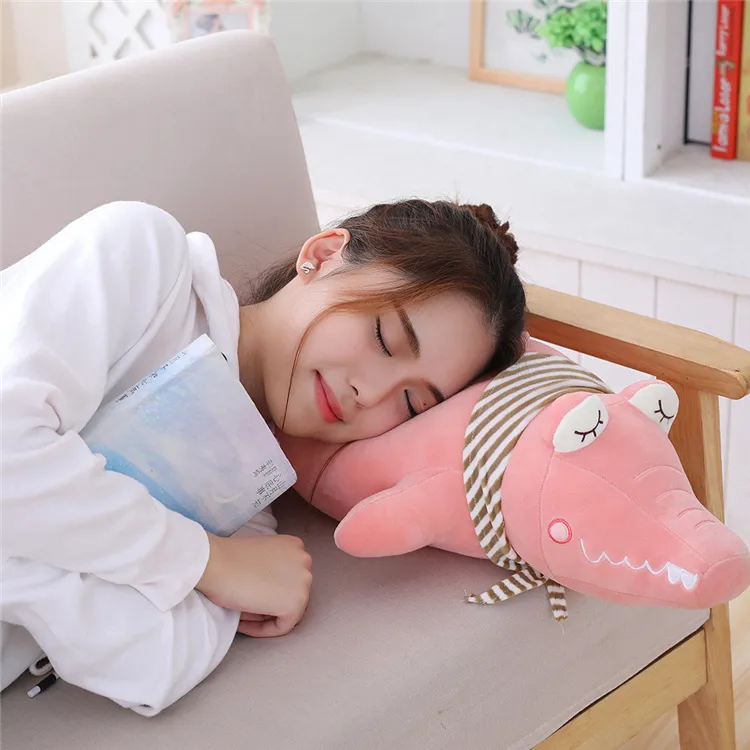 Down Cotton Scarf Crocodile Doll Sleeping Pillow Plush Toy Crocodile