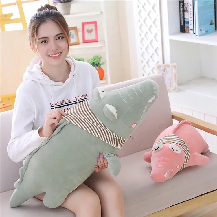 Down Cotton Scarf Crocodile Doll Sleeping Pillow Plush Toy Crocodile