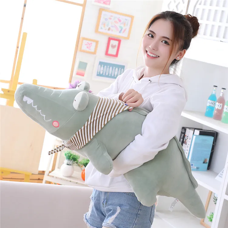 Down Cotton Scarf Crocodile Doll Sleeping Pillow Plush Toy Crocodile