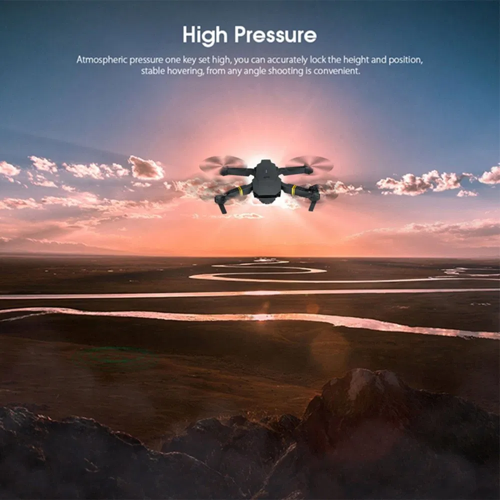 E58 Black Foldable Quadcopter RC Drone with 0.3MP/2.0MP/5.0MP Camera (E58-1080P-box)