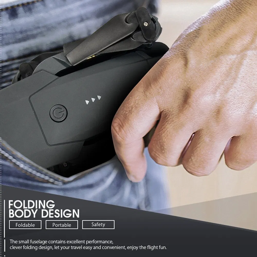 E58 Black Foldable Quadcopter RC Drone with 0.3MP/2.0MP/5.0MP Camera (E58-1080P-box)