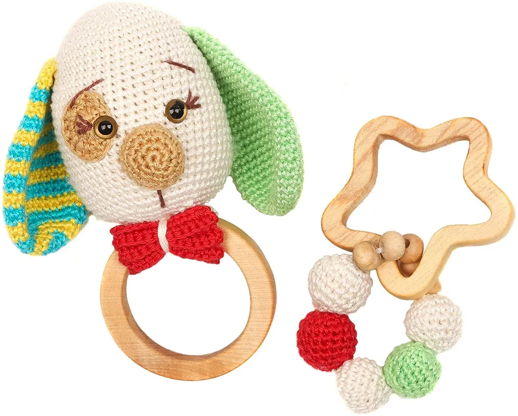 Education Baby Toys Plush Doll Dog Rattle Bell