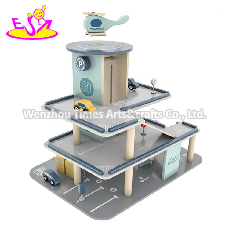 Educational Children Toys Car Track Wooden Parking Garage Lot Toys for Kids W04b104