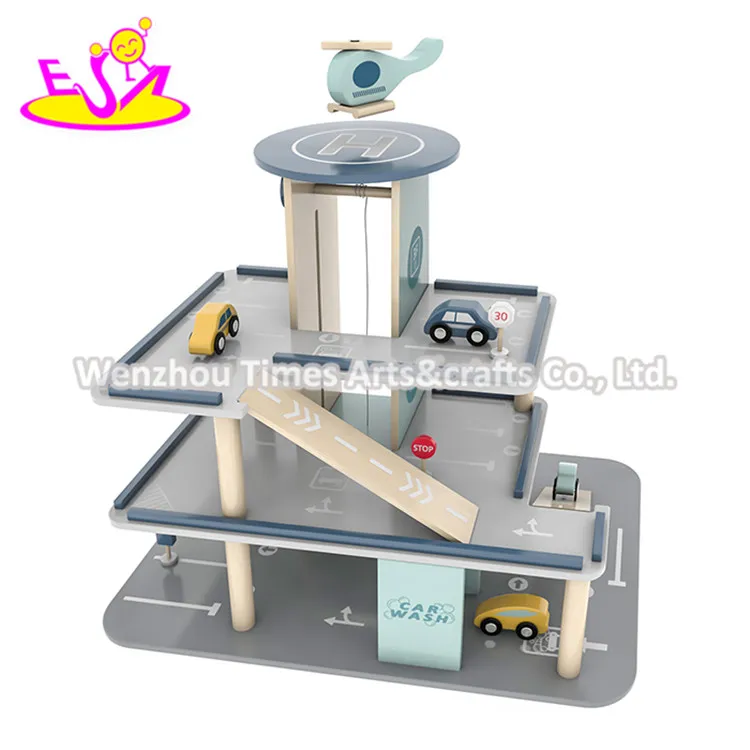 Educational Children Toys Car Track Wooden Parking Garage Lot Toys for Kids W04b104