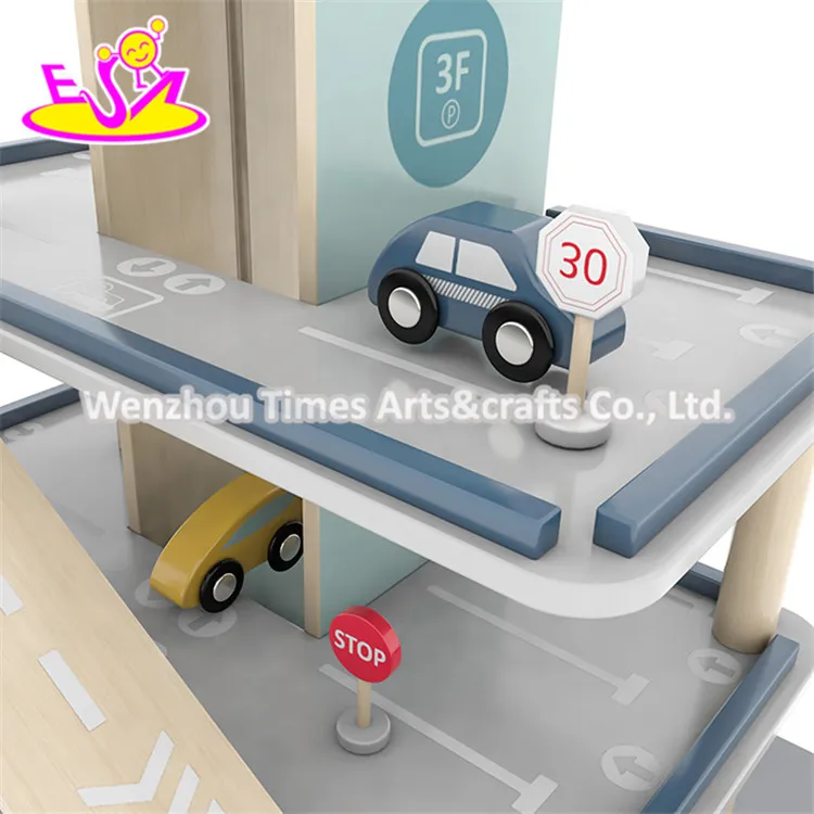 Educational Children Toys Car Track Wooden Parking Garage Lot Toys for Kids W04b104