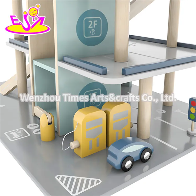 Educational Children Toys Car Track Wooden Parking Garage Lot Toys for Kids W04b104
