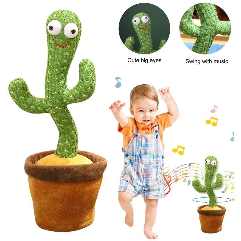 Electric Dancing Cactus Toy Singing Talking Cactus Plush Toys Funny Cactus Doll