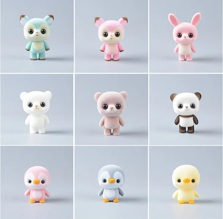 Factory Hot Sale Hand Made Flocking Dolls Cute Mini Bear Doll Wholesale