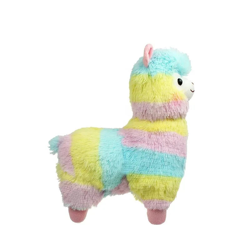 Factory Wholesale Adorably Cute Stuffed Animal Llama Soft Fur Multi Colors Rainbow Alpaca Sheep Lamb Plush Toys