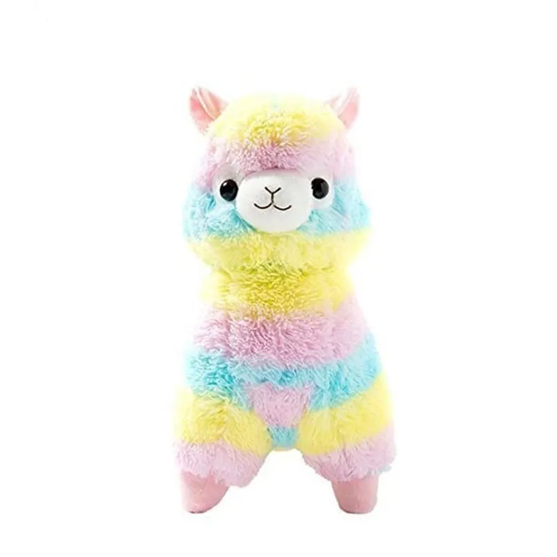 Factory Wholesale Adorably Cute Stuffed Animal Llama Soft Fur Multi Colors Rainbow Alpaca Sheep Lamb Plush Toys