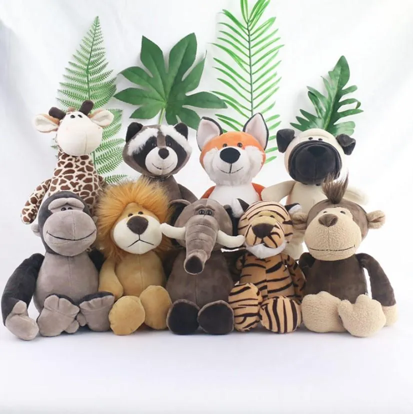 Factory Wholesale Custom Stuffed Forest Animal Toy Cartoon Wild Animals Birthday Gift Plush Toys