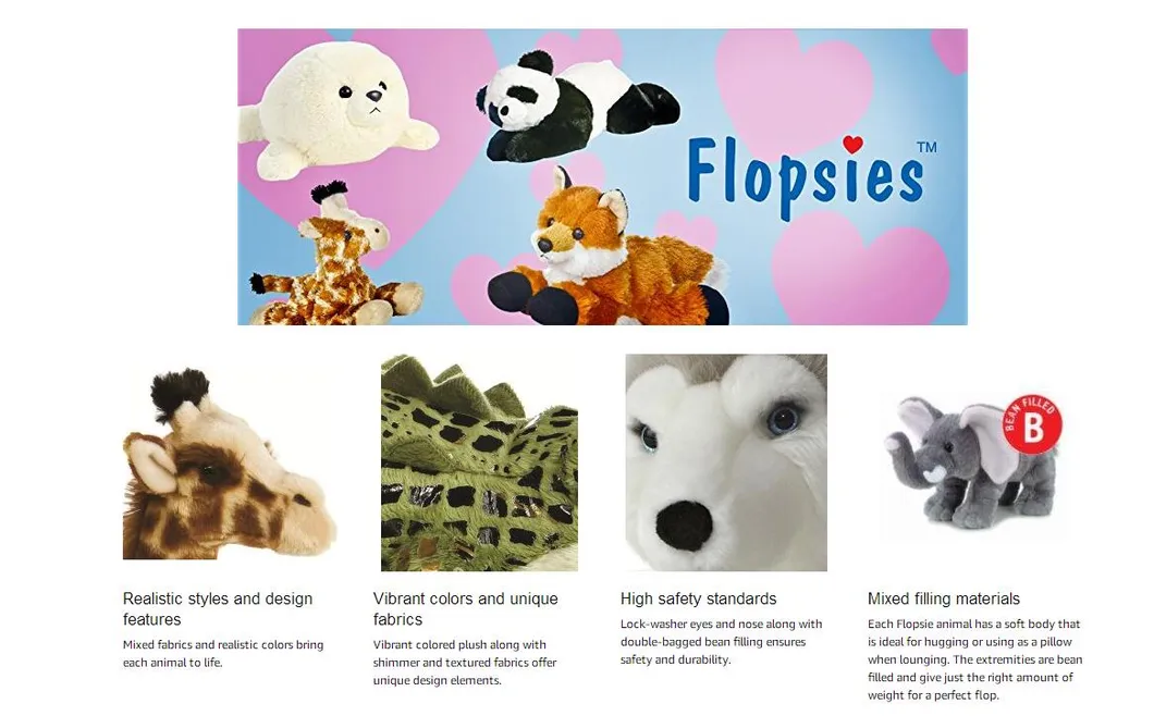 Flopsie Plush Charles Dog 12" Soft Lying Down Dog Toy