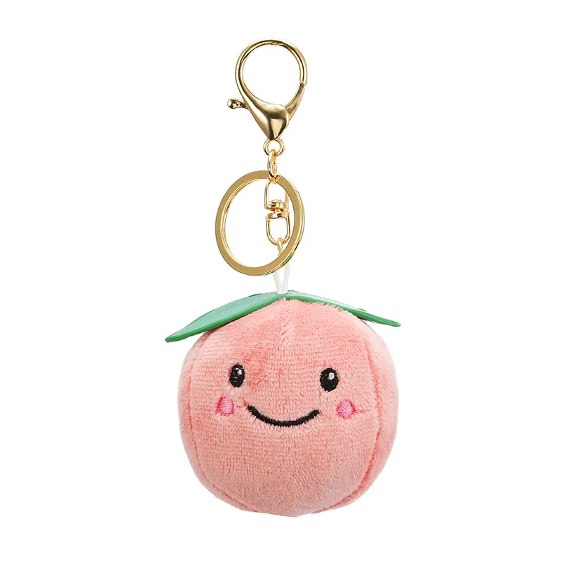 Fluffy Cutest Peach Cuddly Fruit Key Holders OEM