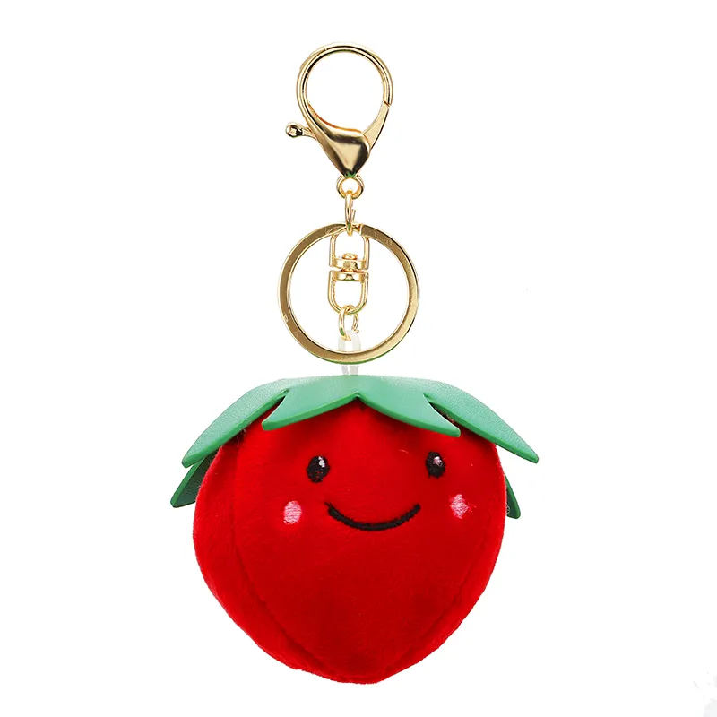 Fluffy Cutest Peach Cuddly Fruit Key Holders OEM