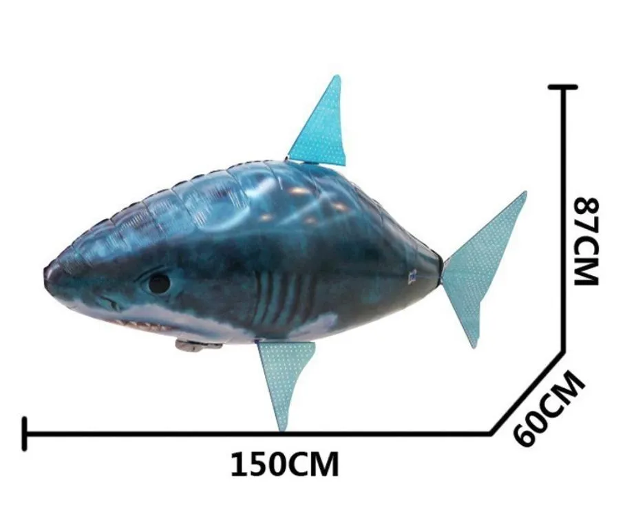 Flying Shark Air Swimmer RC Remote Control Toy Balloon Air Swimmers Kids Toys