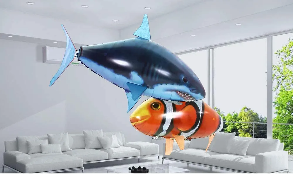 Flying Shark Air Swimmer RC Remote Control Toy Balloon Air Swimmers Kids Toys