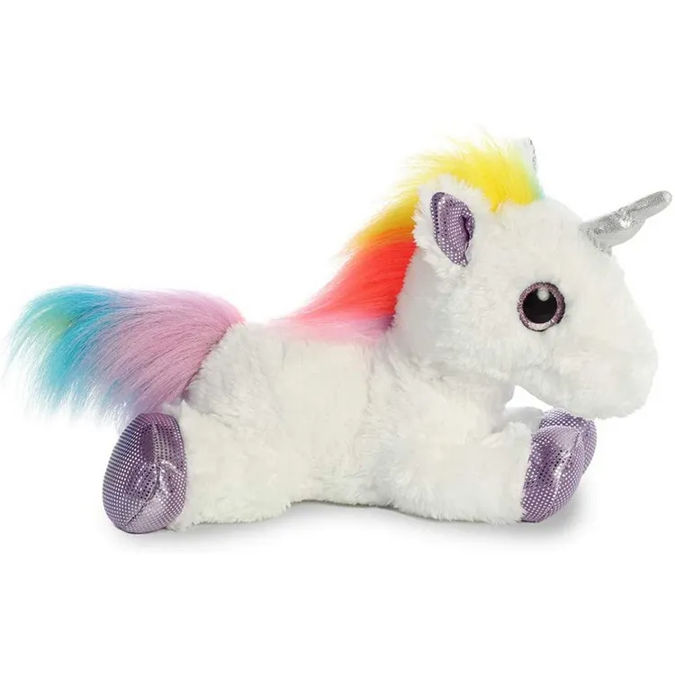 High Quality Cuddly 30cm White Hairy Soft Animal Cute Stuffed Plush Unicorns Toy