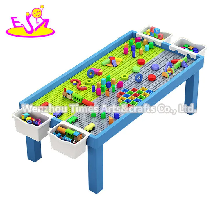 High Quality Kindergarten Educational DIY Wooden Building Block Table for Kids W08g299