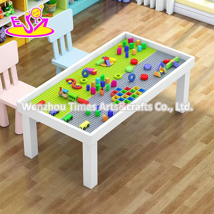 High Quality Kindergarten Educational DIY Wooden Building Block Table for Kids W08g299