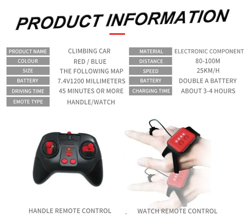 High Speed 2.4GHz Remote Control Stunt Double Side Drift Hand Control Car Toys for Kids