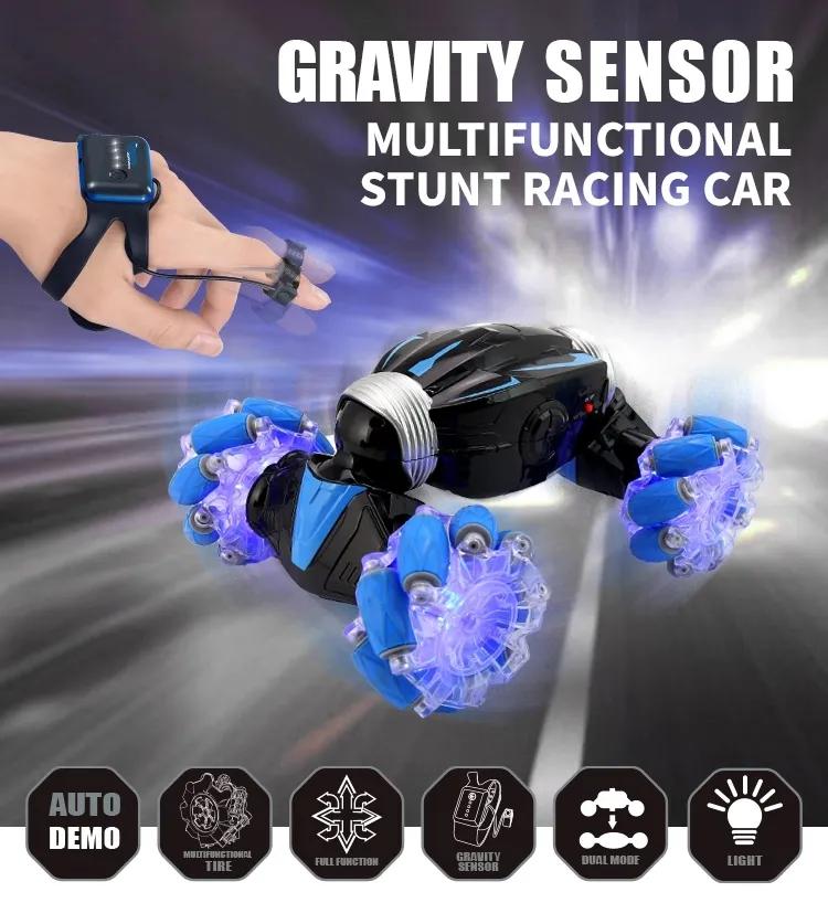 High Speed 2.4GHz Remote Control Stunt Double Side Drift Hand Control Car Toys for Kids