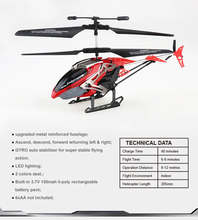 Hot Sale 2 CH Basic I/R Indoor Helicopter Remote Control Toy RC Helicopter W/Easy Turning Left & Right, Super Stable Flying Fun