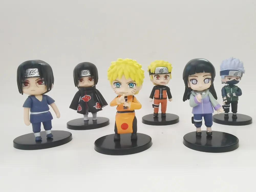 Hotsale Collectible 12PCS/Set 3D Cartoon 7-8cm Japan Anime Wholesale Naruto PVC Action Figures
