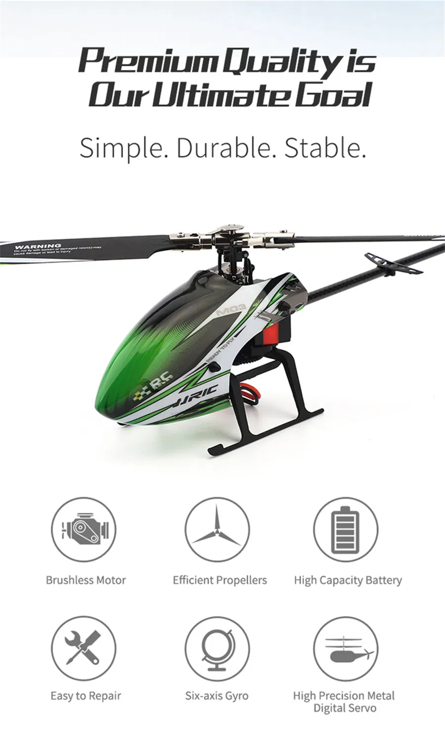 Jjrc M03 2.4G 6-Axis Gyroscope 6CH Radio Remote Control Dual Brushless Motor 3D/6g Stunt RC Helicopter Single Blade