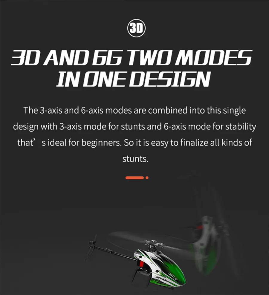 Jjrc M03 2.4G 6-Axis Gyroscope 6CH Radio Remote Control Dual Brushless Motor 3D/6g Stunt RC Helicopter Single Blade