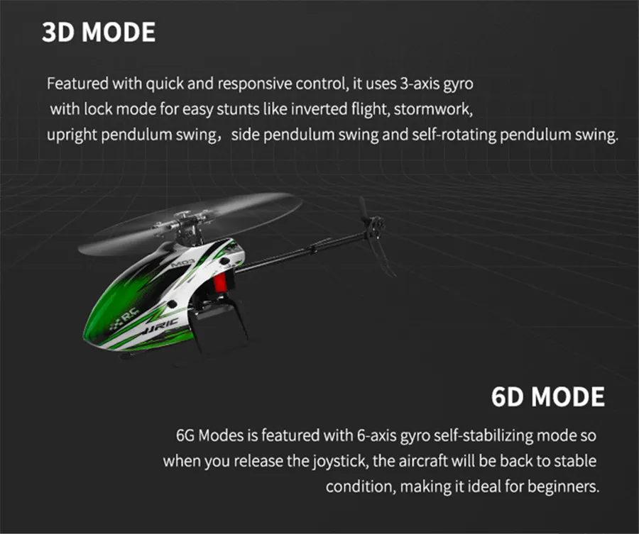 Jjrc M03 2.4G 6-Axis Gyroscope 6CH Radio Remote Control Dual Brushless Motor 3D/6g Stunt RC Helicopter Single Blade