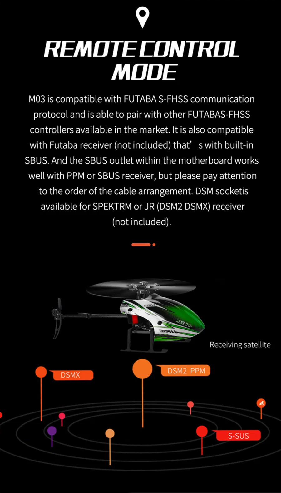Jjrc M03 2.4G 6-Axis Gyroscope 6CH Radio Remote Control Dual Brushless Motor 3D/6g Stunt RC Helicopter Single Blade
