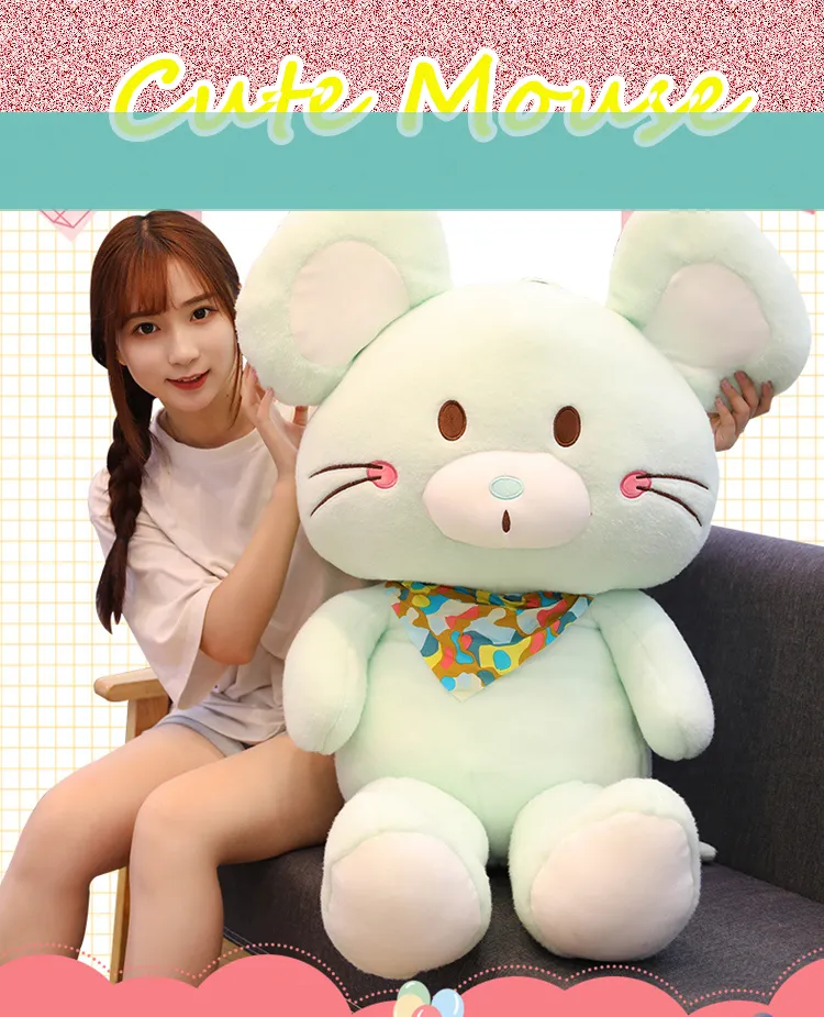 Large Mouse Plush Toy Cute Mouse Pillow Doll Mascot