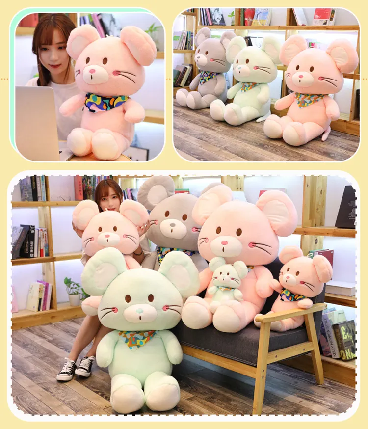 Large Mouse Plush Toy Cute Mouse Pillow Doll Mascot