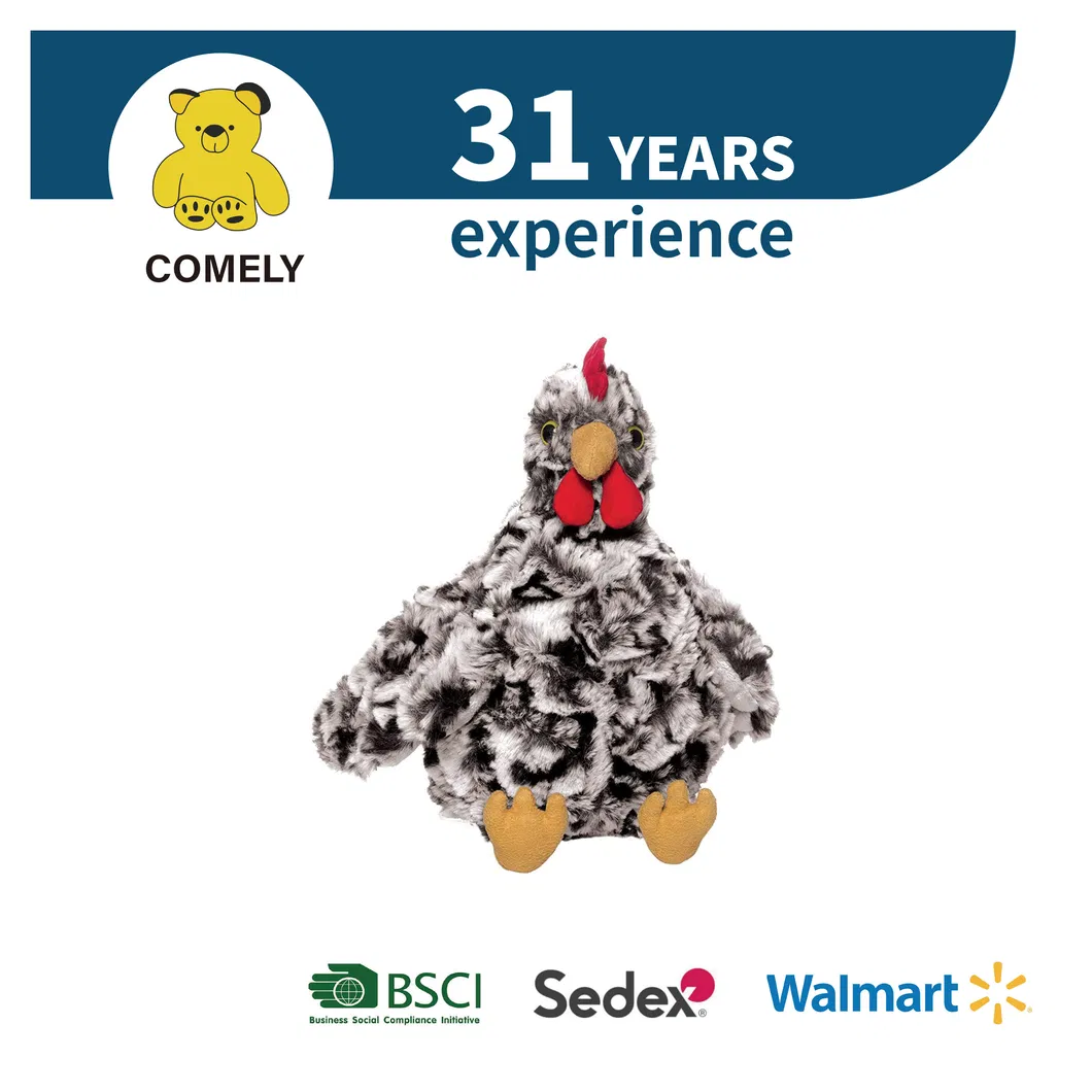 Latest Plush OEM ODM Soft Animal Plush & Stuffed Chicken Doll Animal Toys Baby Toy Mascot BSCI Sedex ISO9001