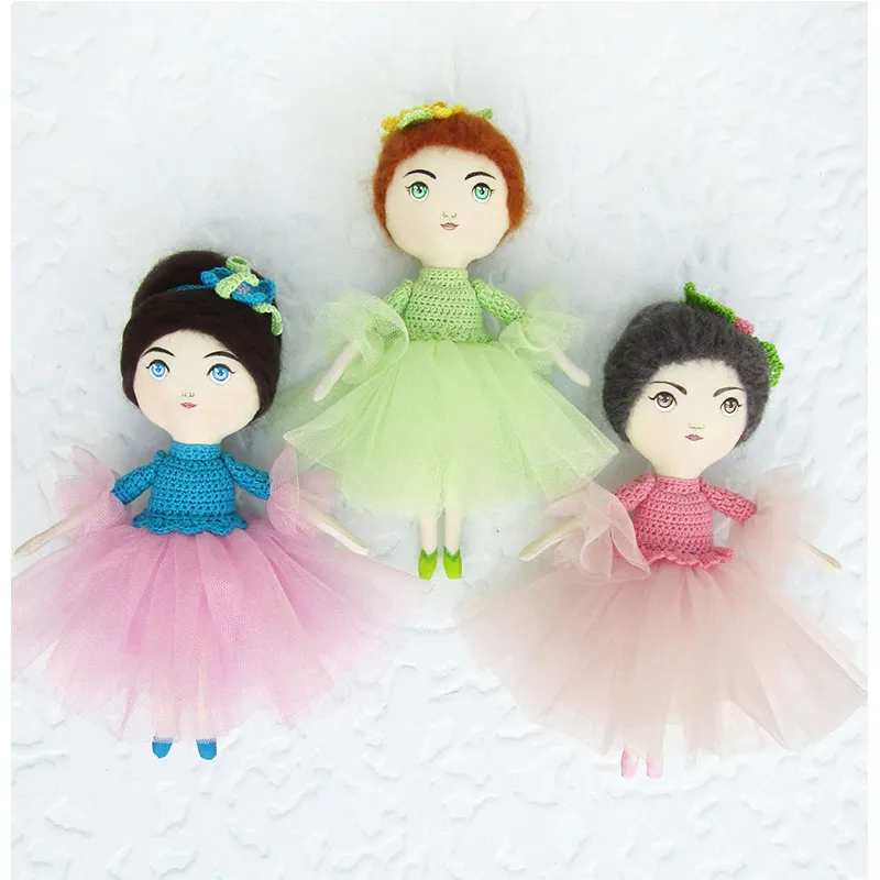 Lovely Stuffed Custom En71 Fashion Doll Girls Baby Ballerina Dressing Plush Toys Wholesale Ballet Rag Dolls Baby Doll